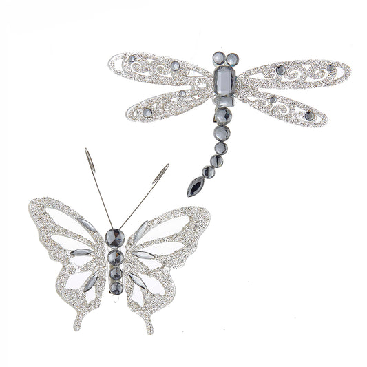 Silver Butterfly & Dragonfly Ornaments