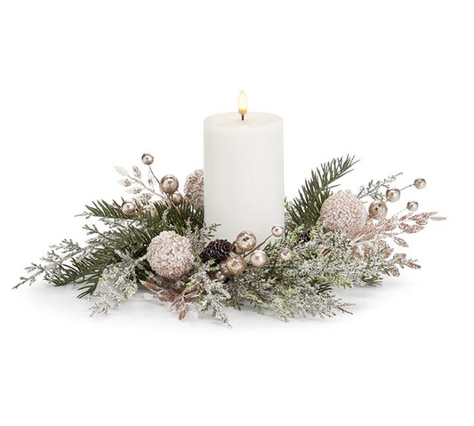 Winter Greenery Candle Ring